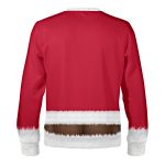 Back of the Santa ugly Christmas sweater with the plumber's crack gag, deep skin tone Back of the Santa ugly Christmas sweater with the plumber's crack gag, deep skin tone